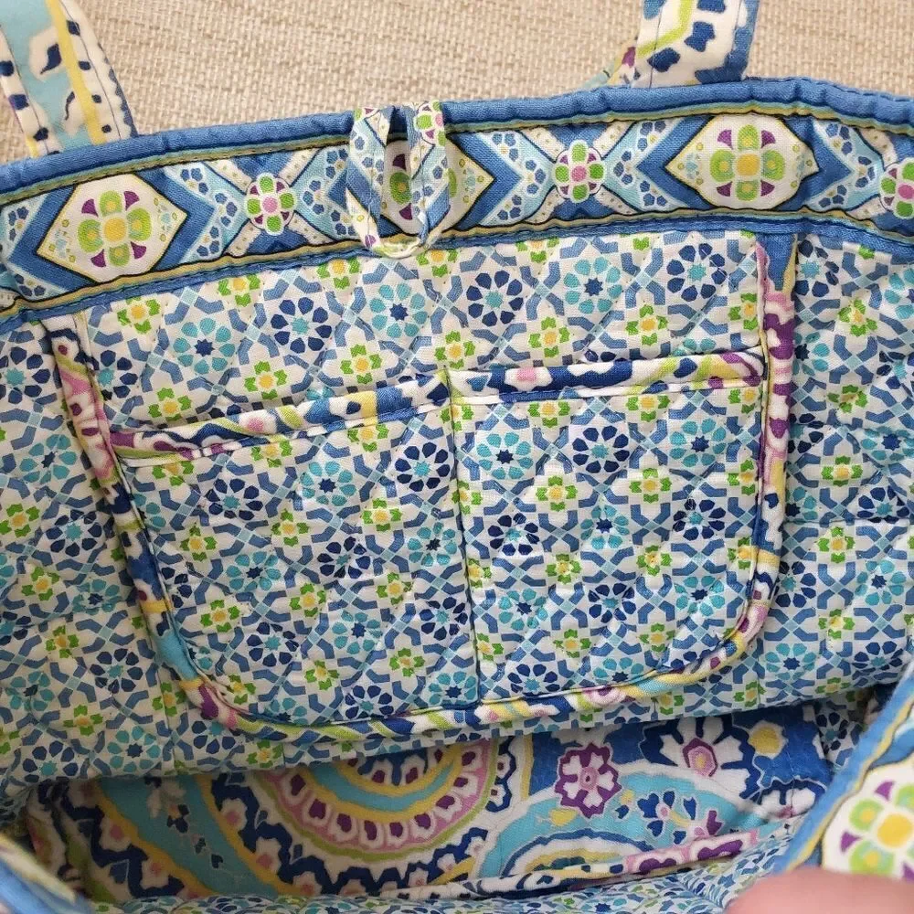 Vera Bradley Small Tic Tac Tote & Checkbook Cover in Capri Blue
